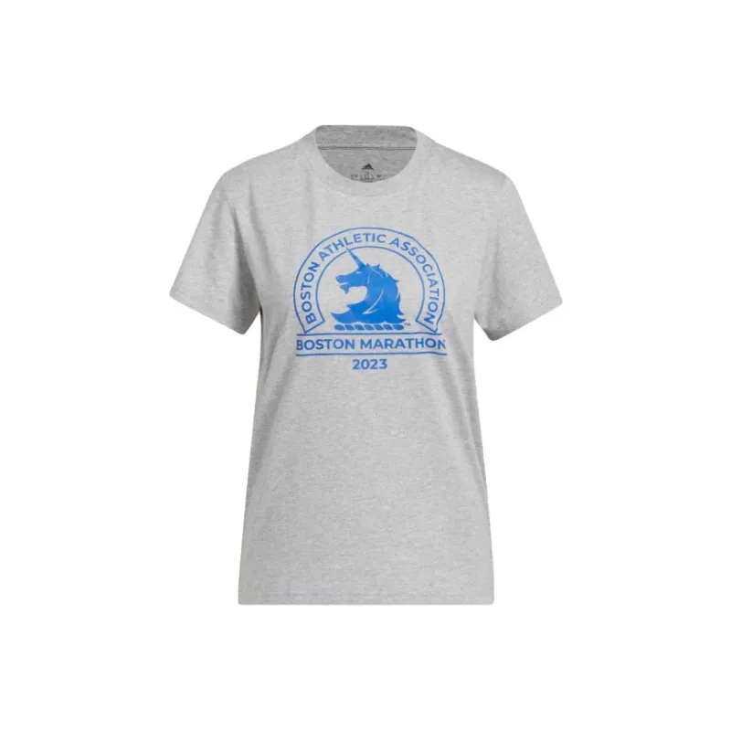 Adidas Boston Marathon T-Shirts Women's Gray-0
