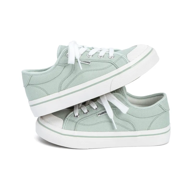 HUANQIU Abrasion Resistant Lightweight Balance Low Top Canvas Shoes Women's Mint Green-1