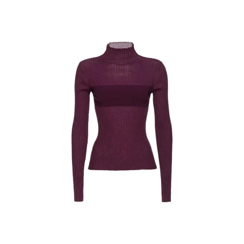 PINKO Dolcevita In Maglia A Costine Sweater Women's Purple-0