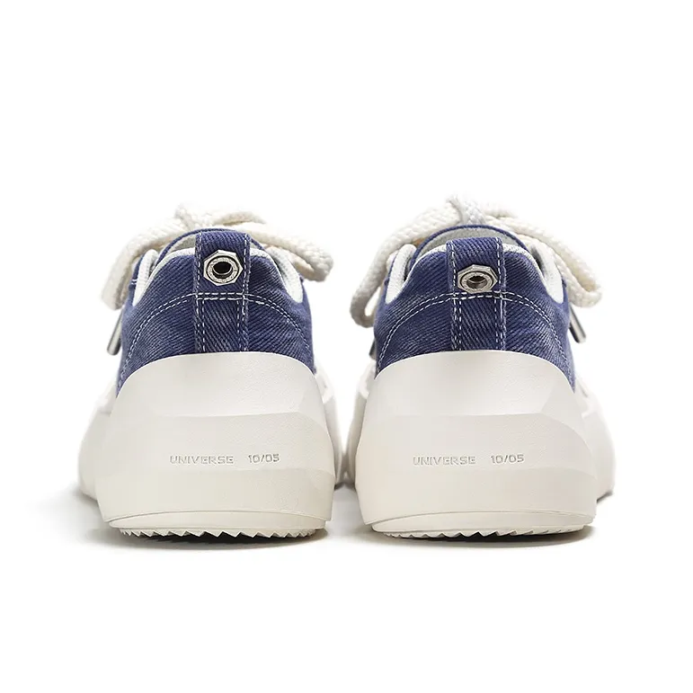 ADCDAVINCI Height Increasing, Slip Resistant, Abrasion Resistant Low Top Canvas Shoes Unisex Blue-3