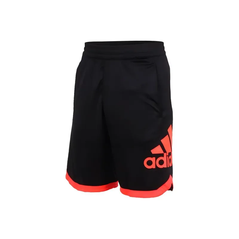 Adidas Casual Shorts Men's Black Neon Orange-0
