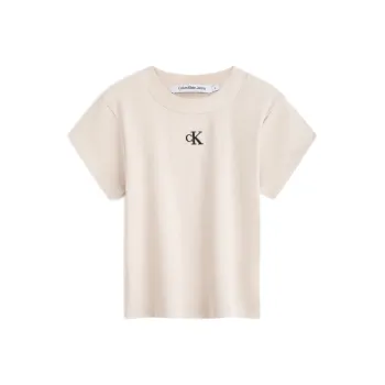 Calvin Klein Logo patch Cropped T shirt
