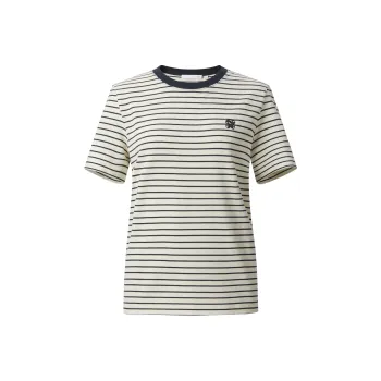 HLA T-Shirts Women's Ecru Stripes Y5