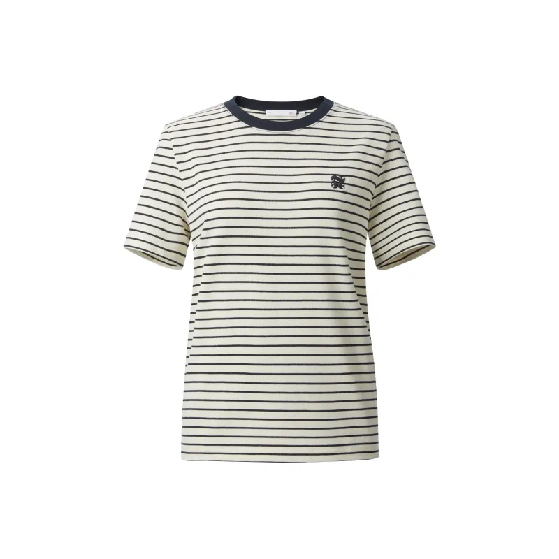 HLA T Shirts Women's Ecru Stripes Y5-0