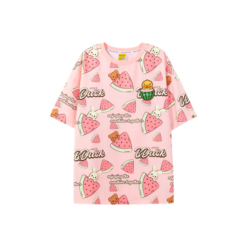 B.Duck T Shirt Women's Pink All Over Print-0
