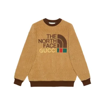 GUCCI X The North Face Faux Fur Sweatshirt Brown