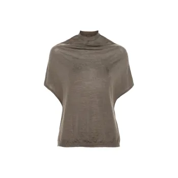 RICK OWENS Cowl neck Wool Top