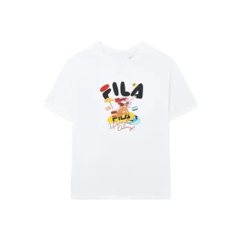 FILA Drop Shoulder Sleeve T Shirt Women's Standard White
