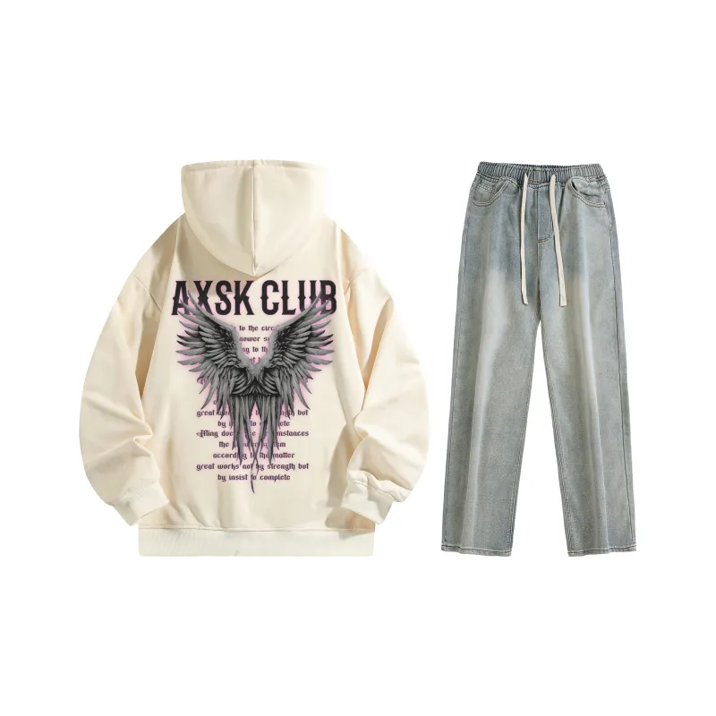 A.X.S.K Sweatshirt Sets Unisex-77