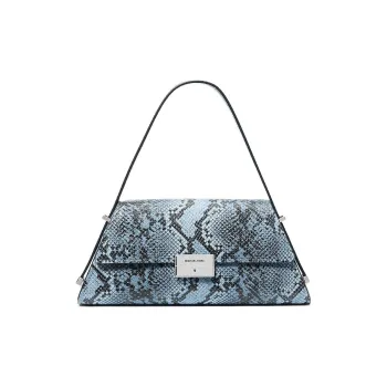 MICHAEL KORS Ludlow Leather Shoulder Bag Medium Size Women's Blue
