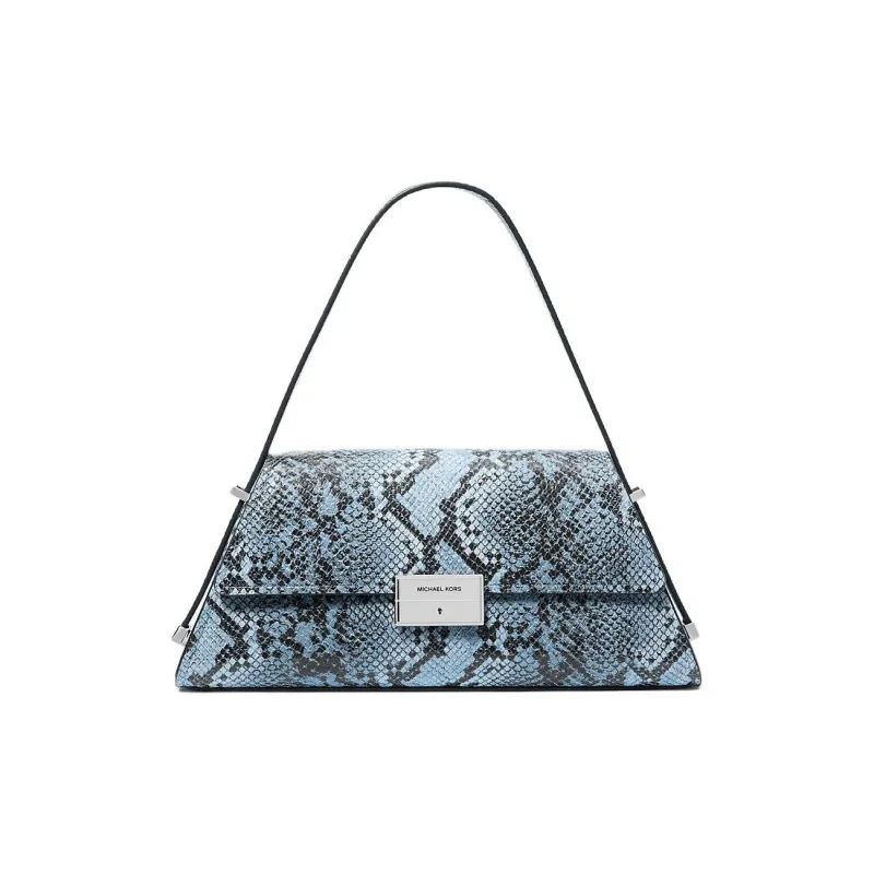 MICHAEL KORS Ludlow Leather Shoulder Bag Medium Size Women's Blue-0