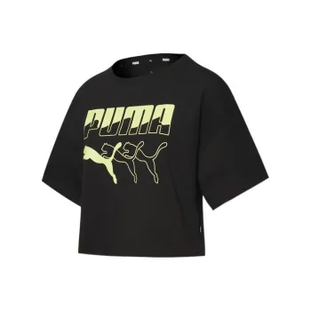 PUMA Drop Shoulder Sleeve T Shirt Women's Black