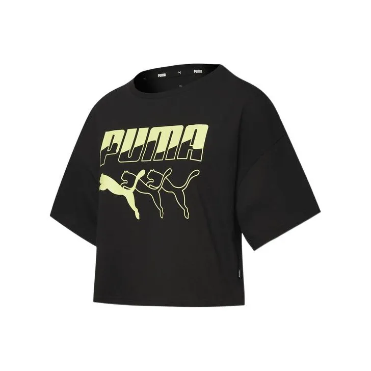 PUMA Drop Shoulder Sleeve T Shirt Women's Black-0
