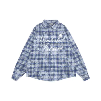 FOASIS Shirts Unisex Blue Plaid
