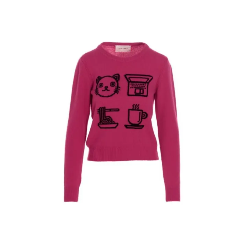 ALBERTA FERRETTI Graphic Intarsia Crewneck Sweater-0