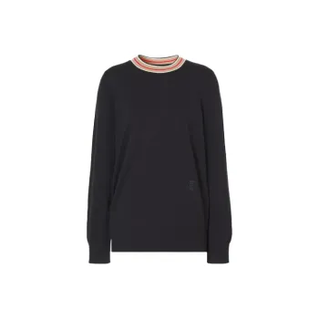 Burberry Contrast Collar Sweater 'Black'