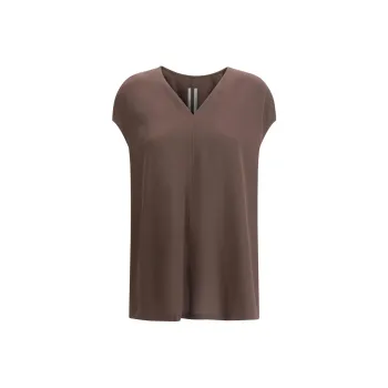 RICK OWENS Short Sleeved V Neck Top