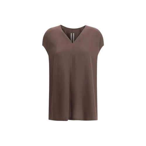 RICK OWENS Short Sleeved V Neck Top