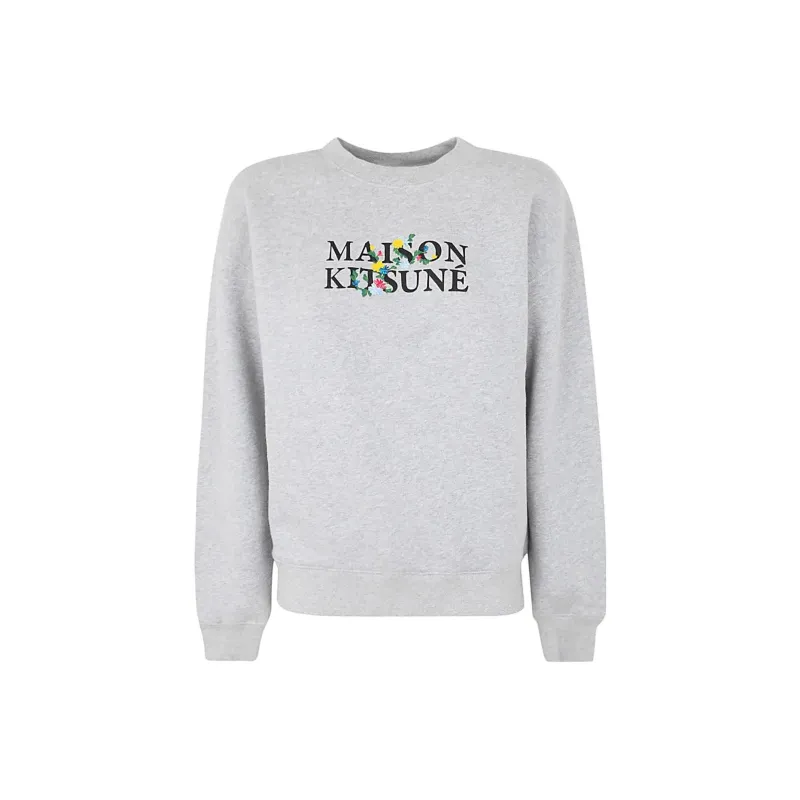 Maison Kitsune Logo Printed Crewneck Sweatshirt-0