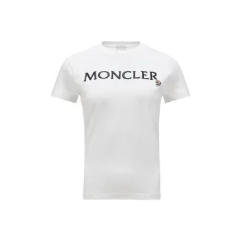 Moncler Logo Embroidered Short Sleeved T Shirt