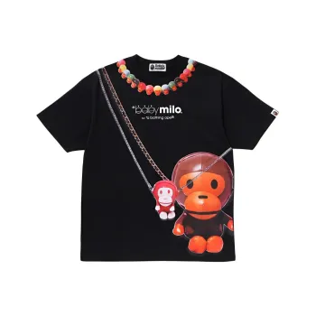 A BATHING APE Women's Baby Milo Fake Print Oversized Tee White
