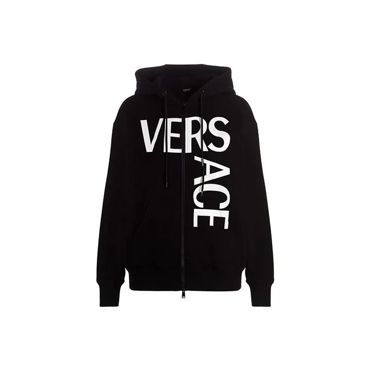 VERSACE Sweatshirt Fabric With Branding Print 'Black/White'-0
