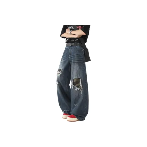 DUATOGE Jeans Men's Vintage Blue 