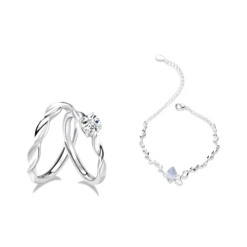 COPI Glass Cat Eye Jade Rings Unisex