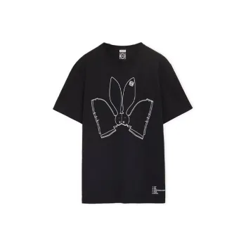 LOEWE SS23 The Year Of The Rabbit T Shirts Women's Black