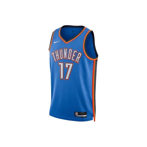NBA Oklahoma City Thunder high nike Icon Edition Swingman Basketball Jerseys Unisex Blue