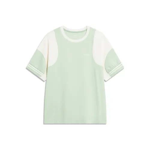 LiNing x HZW CF Tracing Drop Shoulder Sleeve T Shirt Women's Foam Green