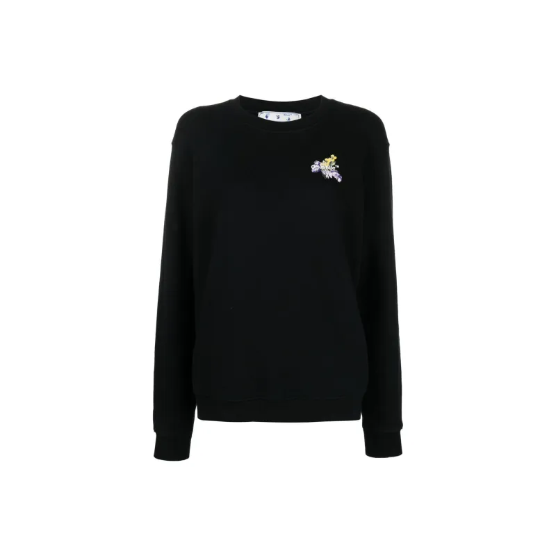 OFF WHITE Flower Arrow Reg Crewneck Black-0