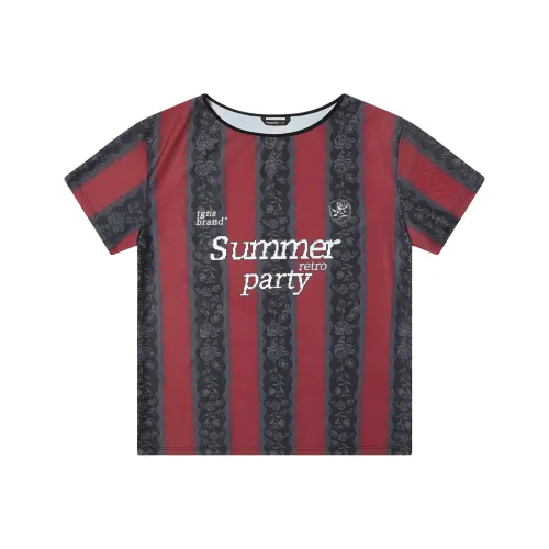 TGNS T Shirt Women's Black Red Stripes