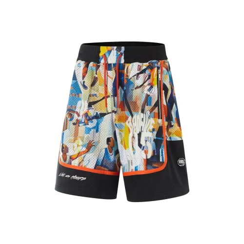 LiNing Basketball Collection Basketball Shorts Men's Multicolor Photo Print Black
