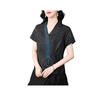 Yi Mengyuan Silk T shirt Women's Black