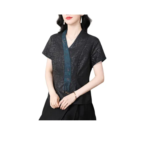 Yi Mengyuan Silk T shirt Women's Black