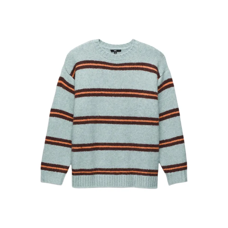Vans Suzie Stripe Crew Sweater Knitwear Women's Dusty Gray-0
