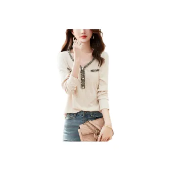 Mo Han Yi Mei Regular T Shirt Women's Light Beige