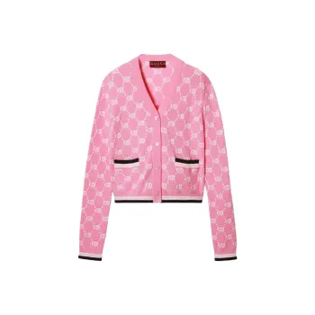 GUCCI Gg Intarsia Knit Cardigan