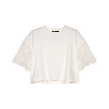 Maje Crochet sleeve T shirt