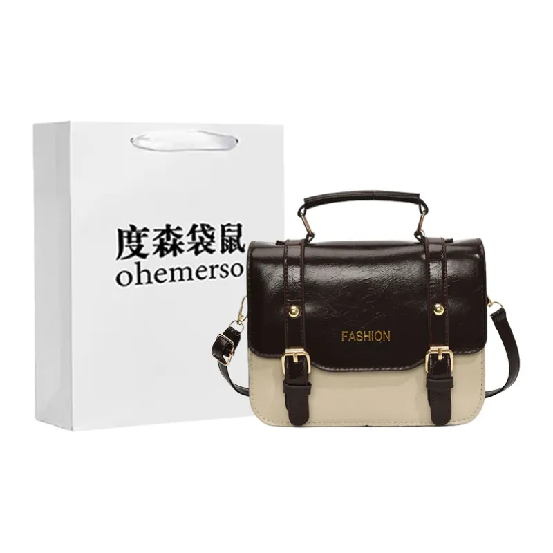 Dusen Kangaroo PU One Shoulder Handbag Women's Multicolor-0