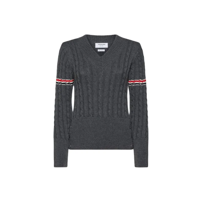 THOM BROWNE RWB stripe Cable knit Jumper-0