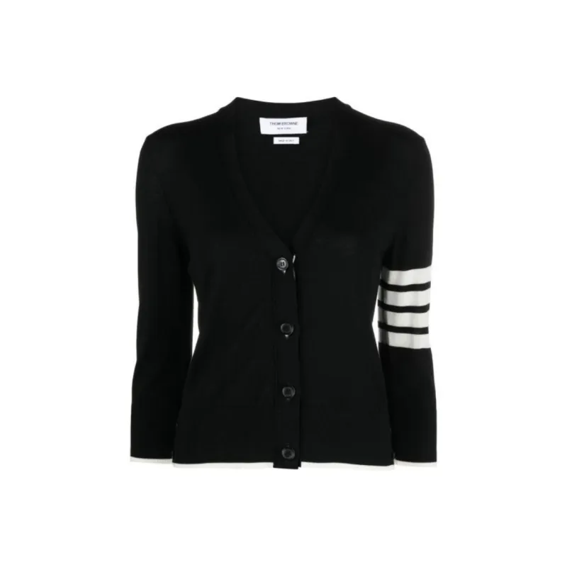 THOM BROWNE 4 Bar Button Up Cardigan-0