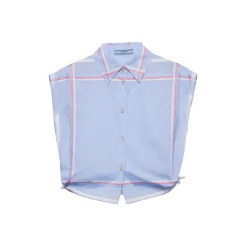 PRADA Sleeveless Cropped Poplin Shirt