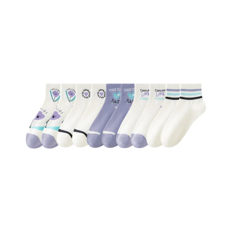 Cotton Gene Mid-Calf Socks Women's 5 Pack-75