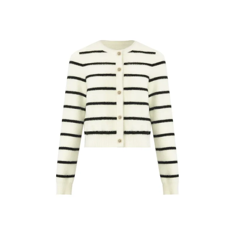 GOELIA Knitwear Women's Black White Stripes-0