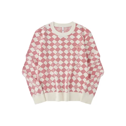 QIAODAN Sweater Women's Cream White/Brocade Red