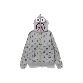 A BATHING APE X Minions Shark Full Zip Hoodie White