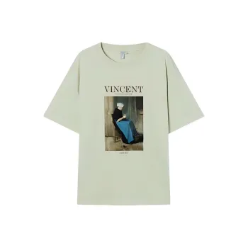 DIALOGUE Co-branded By Vincent Van Gogh T-Shirts Women's Oxygen Green