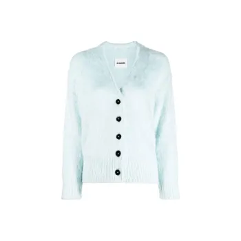 JIL SANDER V neck Brushed Cardigan